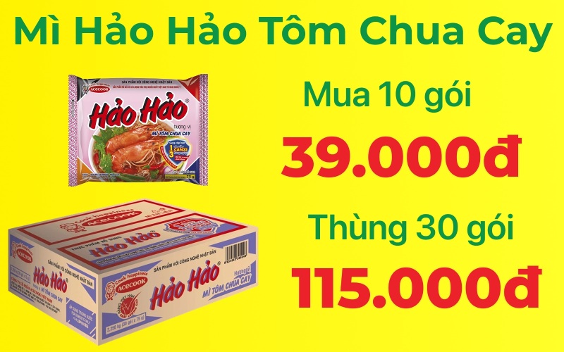 Bão giá, gom ngay mì Hảo Hảo tôm chua cay giá chạm đáy chỉ từ 3.8k/gói