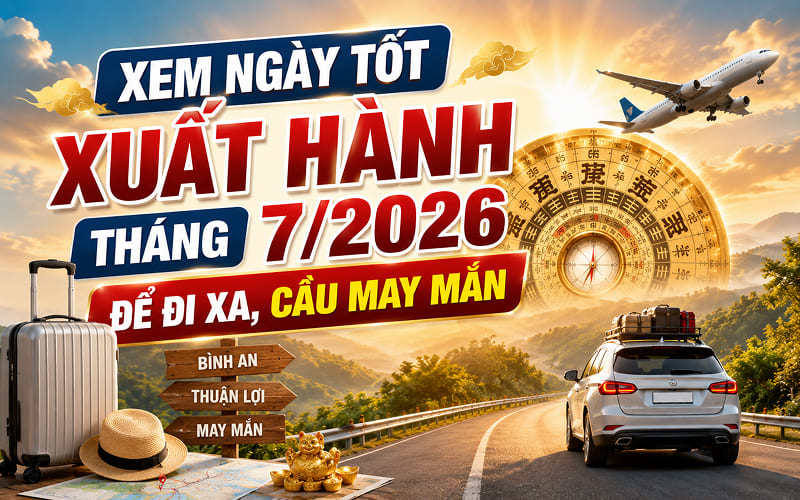 Danh sách ngày tốt xuất hành tháng 7 năm 2026