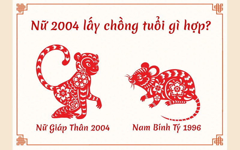 Nữ Giáp Thân 2004 lấy chồng Bính Tý 1996