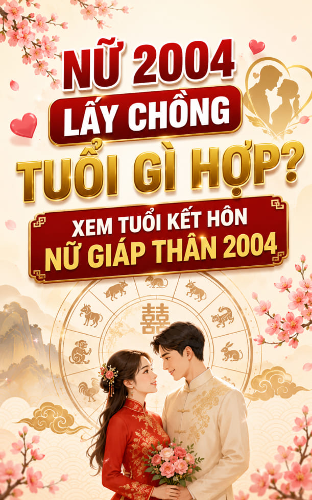 Nữ 2004 lấy chồng tuổi gì hợp? Xem tuổi kết hôn nữ Giáp Thân 2004