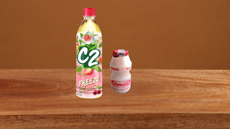 Công thức 1 - Trà C2 dâu anh đào mix Yakult chua ngọt