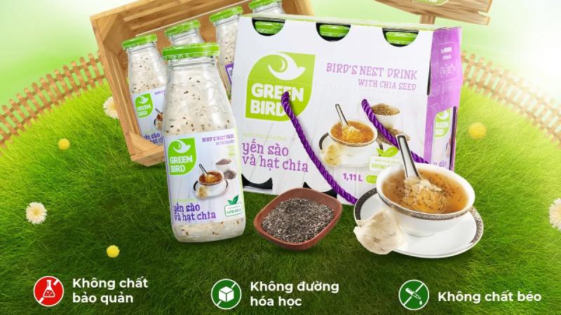Giới thiệu sản phẩm yến sào hạt chia Green Bird