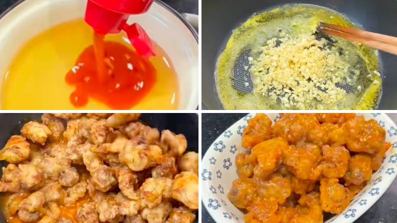 Bước 2: Làm sụn gà chiên sốt bơ cay