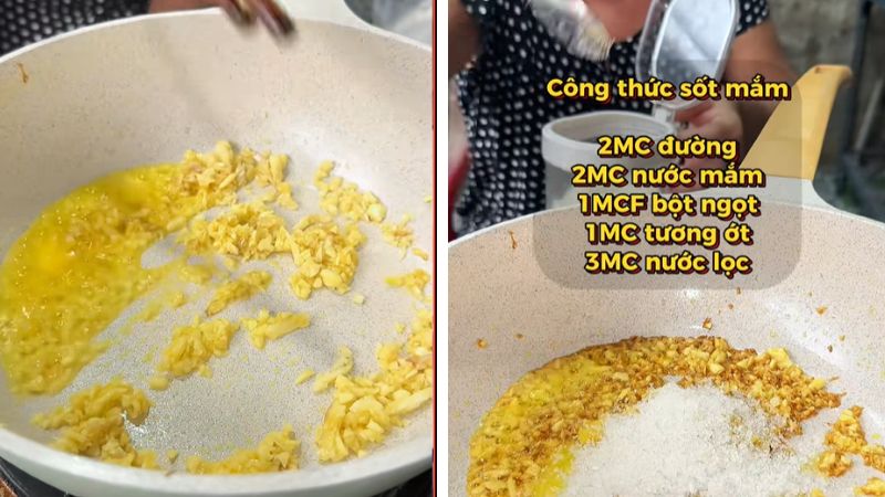 Làm sốt bơ tỏi mặn ngọt