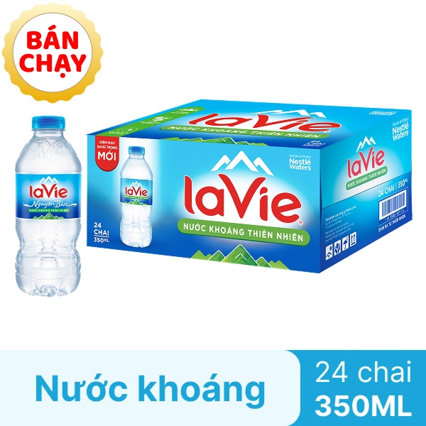 Thùng 24 chai nước khoáng La Vie 350ml
