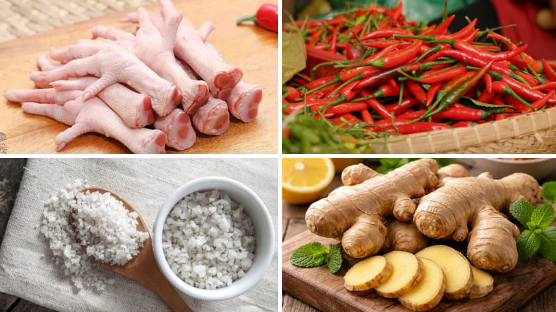 Ingredients for Chili Salt Chicken Feet