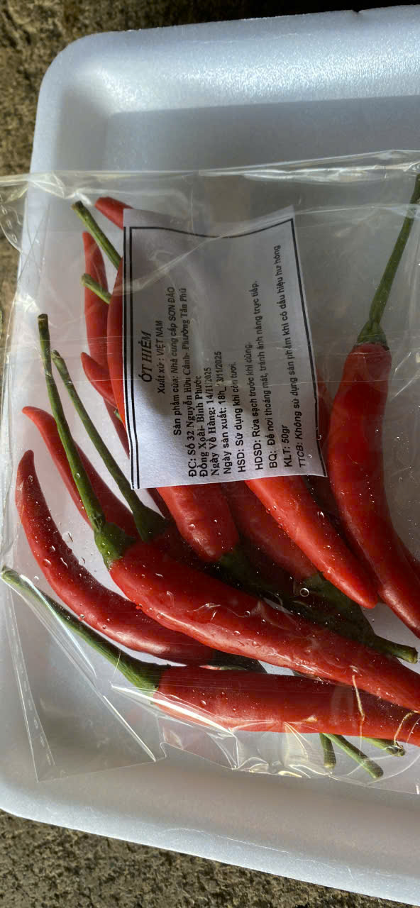 ỚT HIỂM TÚI 50G