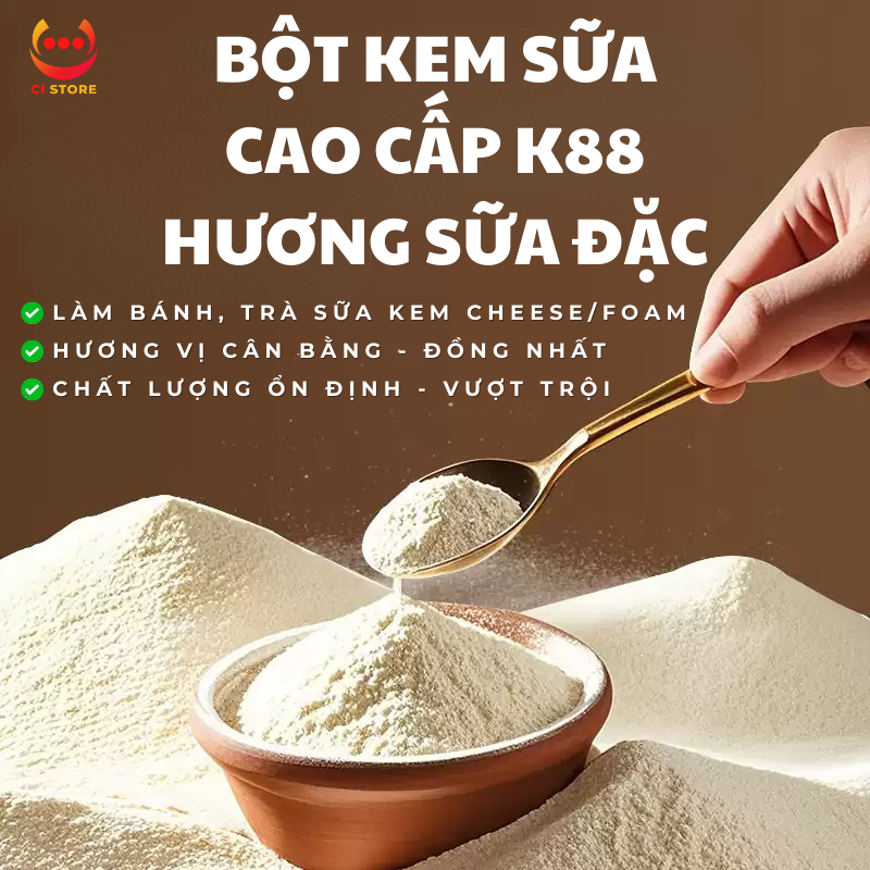 BỘT KEM SỮA CAO CẤP HƯƠNG VỊ SỮA ĐẶC (K88) TÚI 1KG VGS