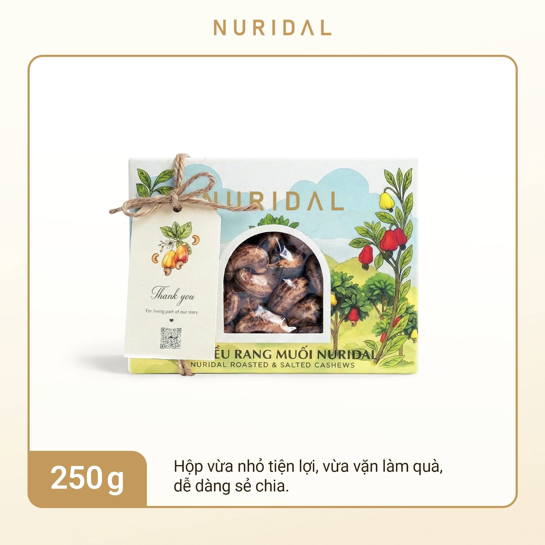 HẠT ĐIỀU RANG MUỐI NURIDAL 250 G