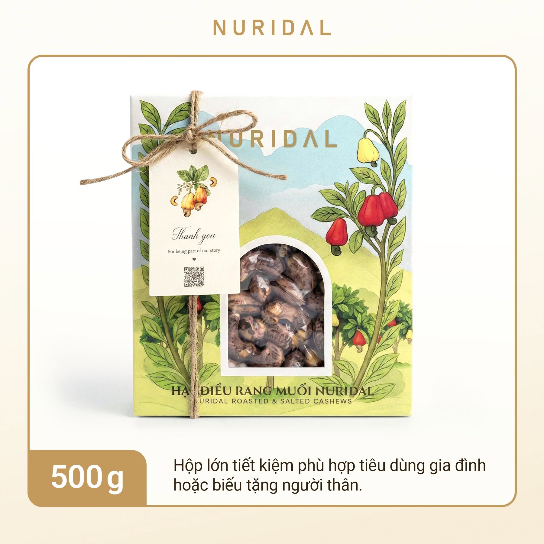 HẠT ĐIỀU RANG MUỐI NURIDAL 500 G