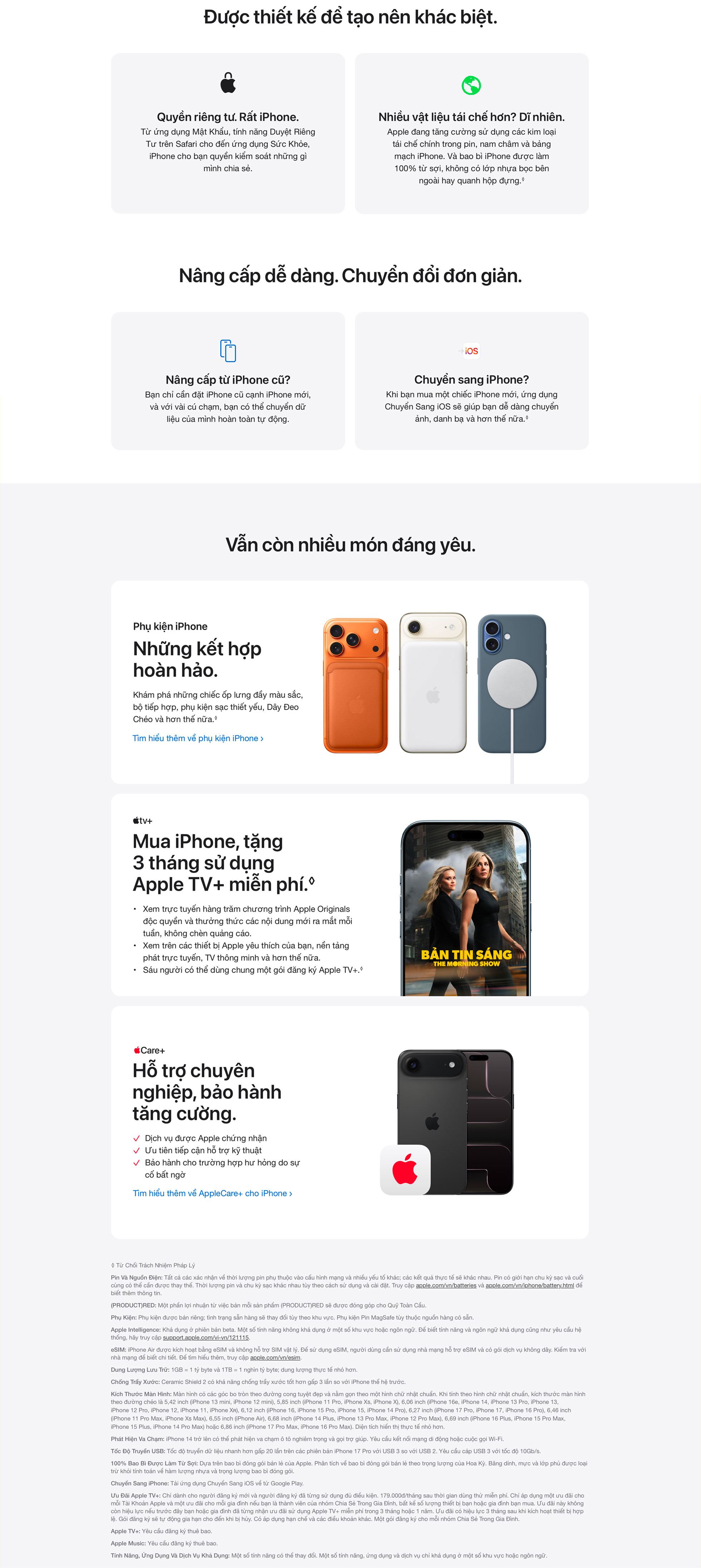 iPhone Air - Tiện ích & Pháp lý