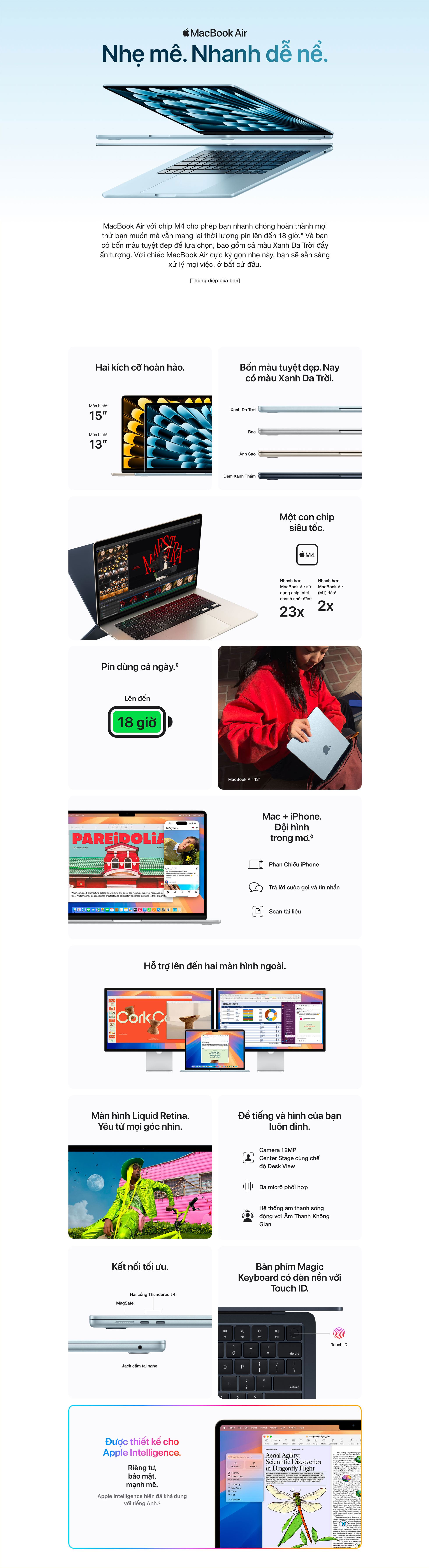 MacBook Air 13 inch M4 16GB/256GB - Giới thiệu MacBook Air 13 inch M4 16GB/256GB - Giới thiệu