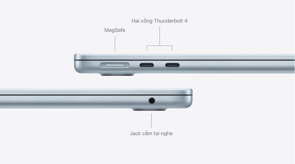 Khả năng kết nối của MacBook Air M5 15 inch phù hợp cho cả học tập và công việc