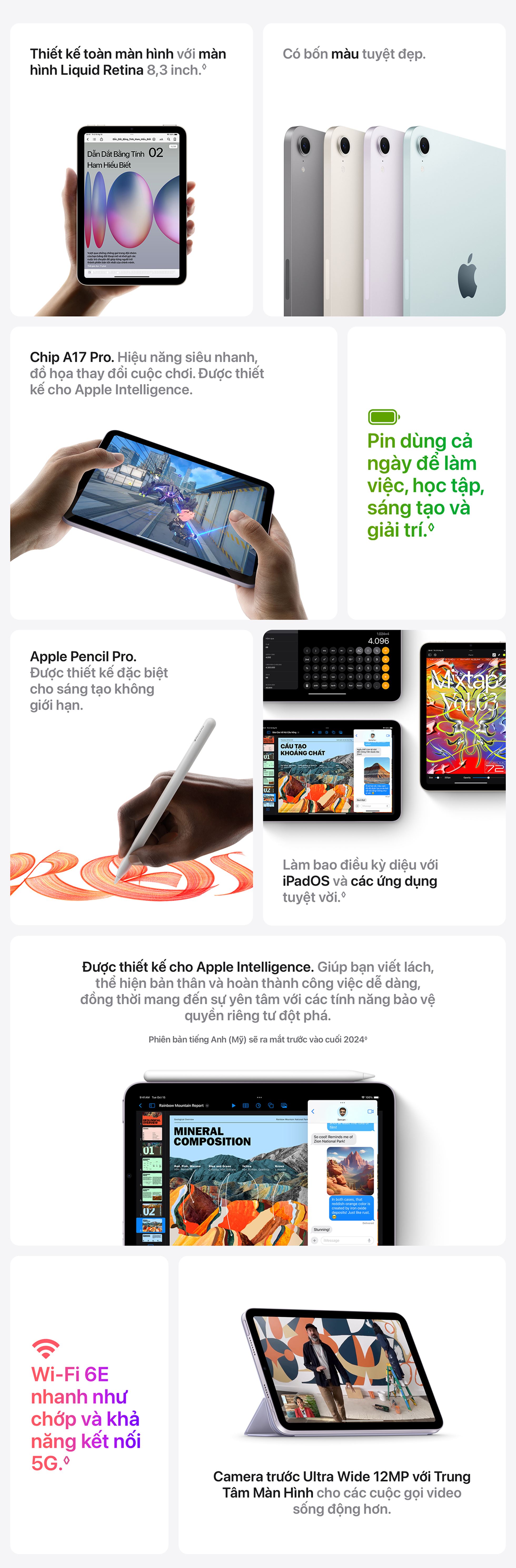 iPad mini 7 5G 128GB - Thông Số Kỹ Thuật