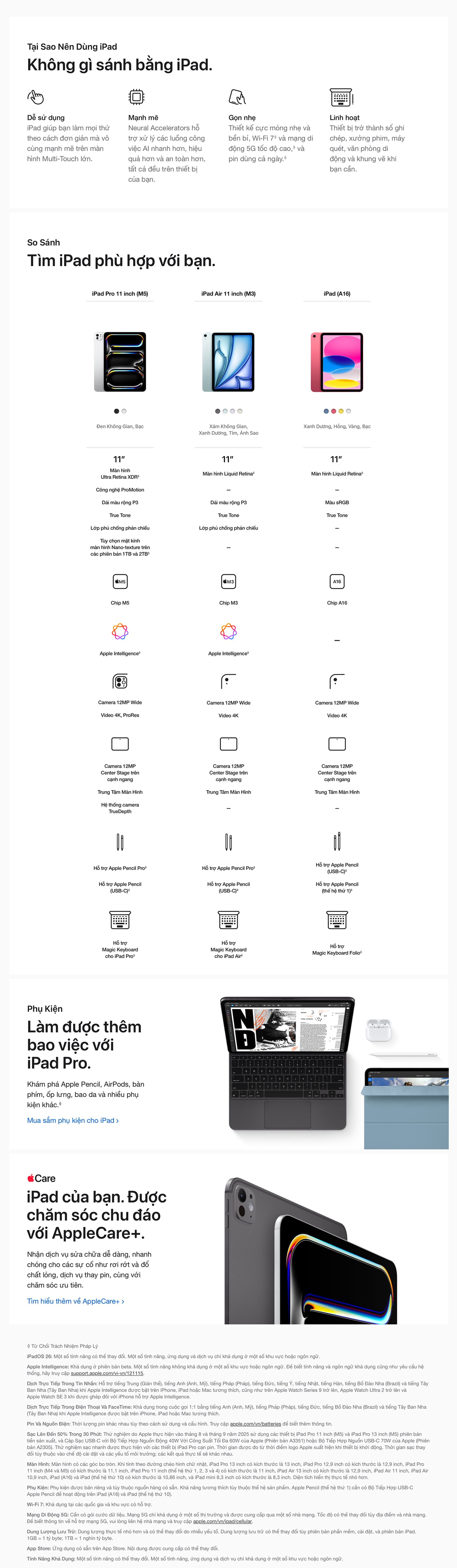 iPad Pro M5 11 inch 5G 256GB - So Sánh
