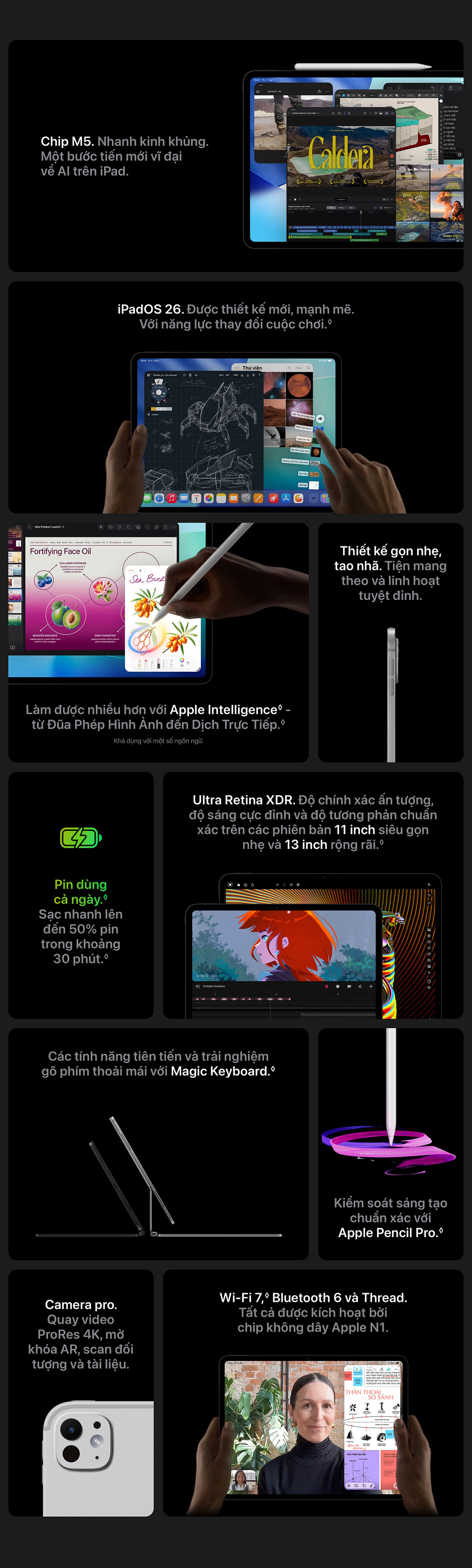 iPad Pro M5 13 inch 5G 256GB - Thông Số Kỹ Thuật