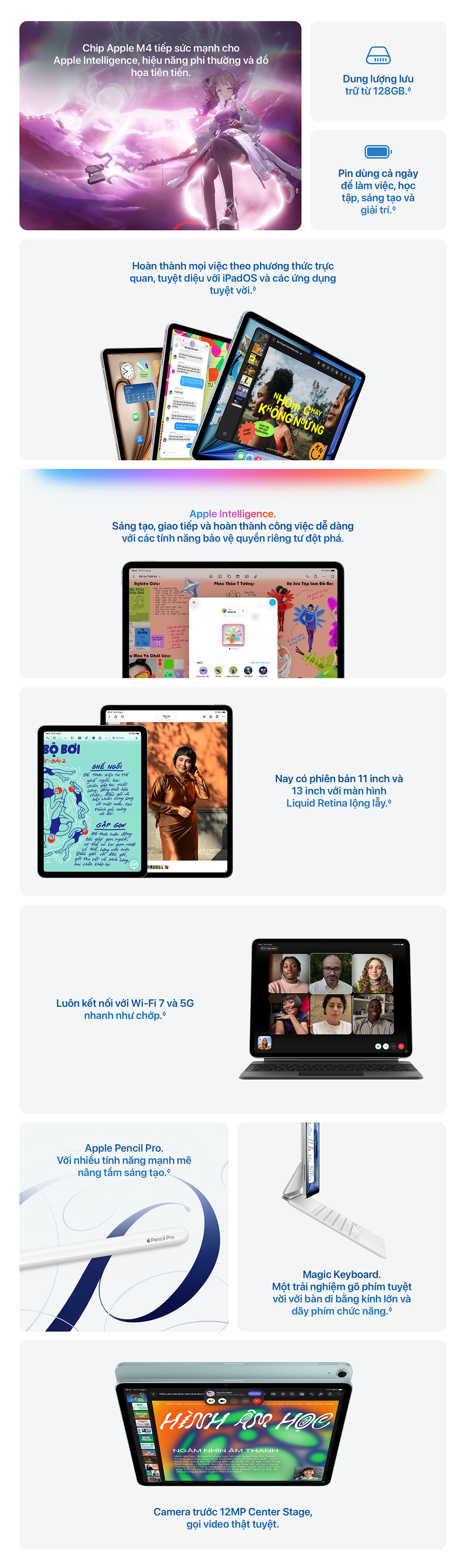 iPad Air M4 13 inch 5G 128GB - Thông Số Kỹ Thuật