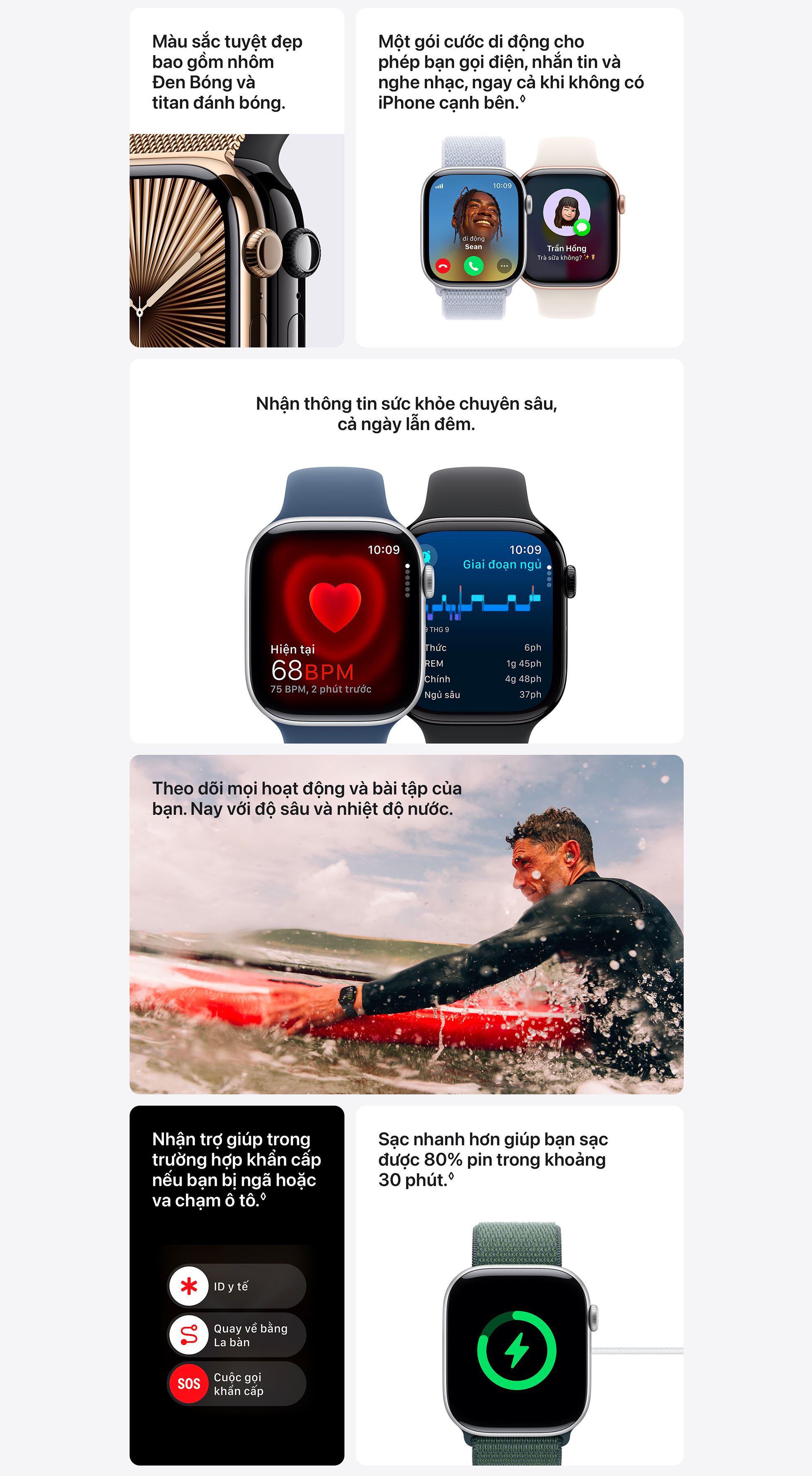 Apple Watch Series 10 GPS + Cellular 46mm viền Titanium dây thể thao - Tính năng