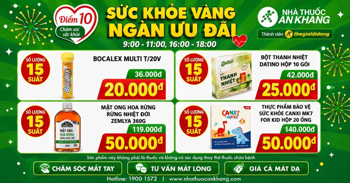 07/08 - 09/08 Giờ vàng giá sốc - Săn deal chăm sóc sức khỏe