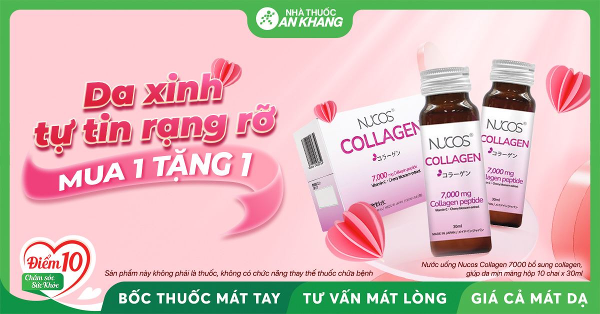 (17/12 - 31/12) Da xinh tự tin rạng rỡ - Nước uống Nucos Collagen 7000 Mua 1 tặng 1