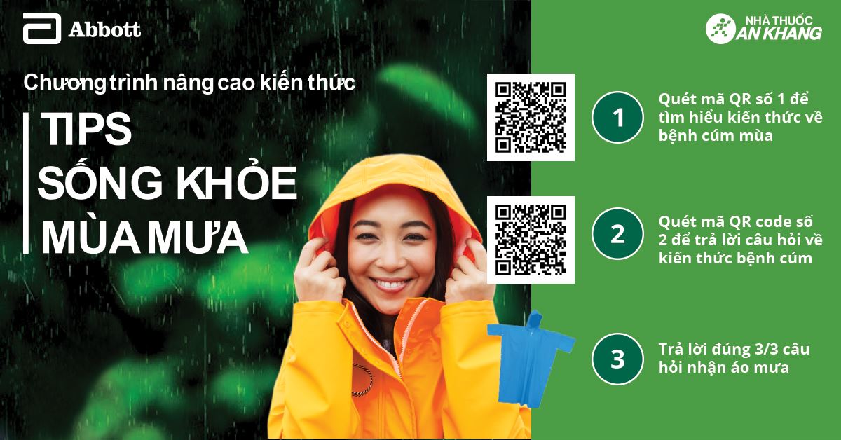 Chương trình “Tips sống khỏe mùa mưa” cùng Nhà thuốc An Khang và Abbott
