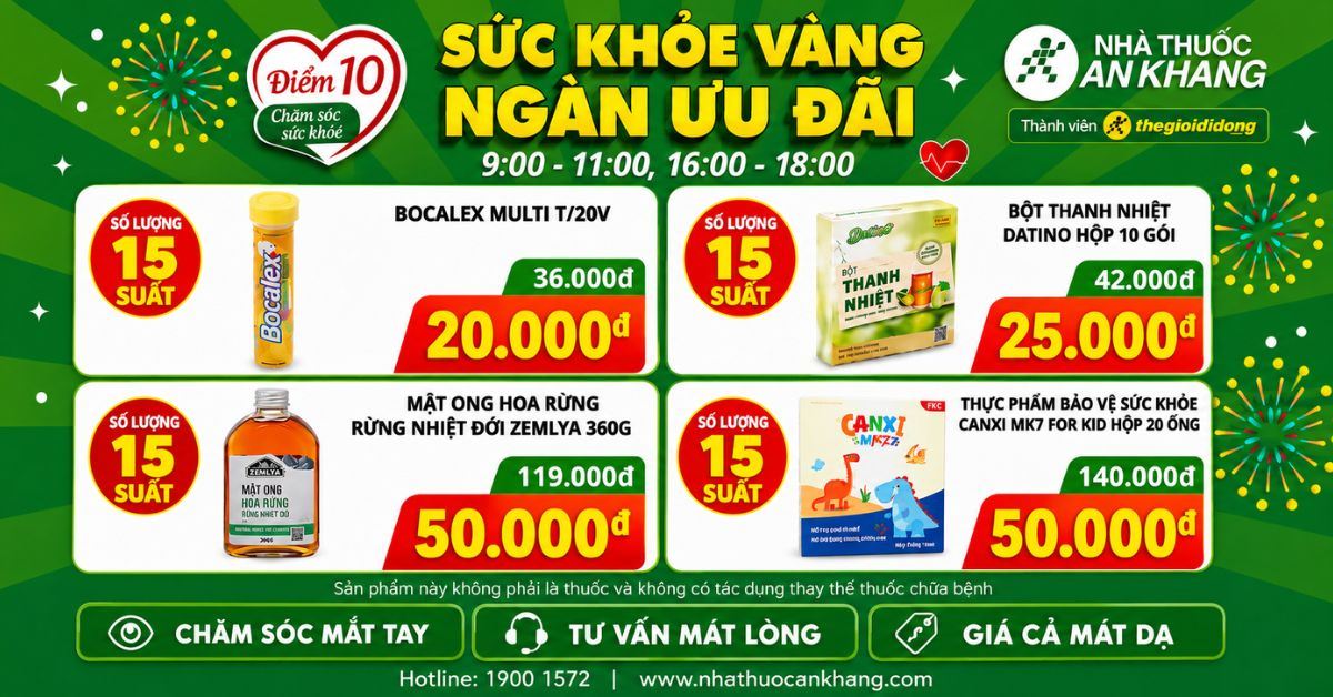 (01/08 - 02/08) Giờ vàng giá sốc - Săn deal chăm sóc sức khỏe