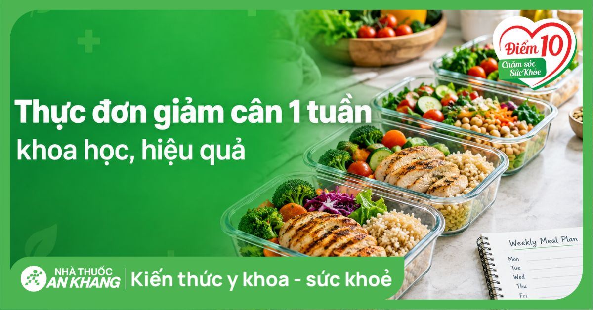 Thực đơn giảm cân 1 tuần khoa học, hiệu quả