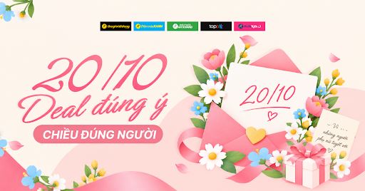 Mừng 20/10 Săn Deal đúng ý - Chiều đúng người trên app Quà Tặng VIP