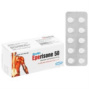 SaVi Eperisone 50 cải thiện chứng tăng trương lực cơ, liệt co cứng