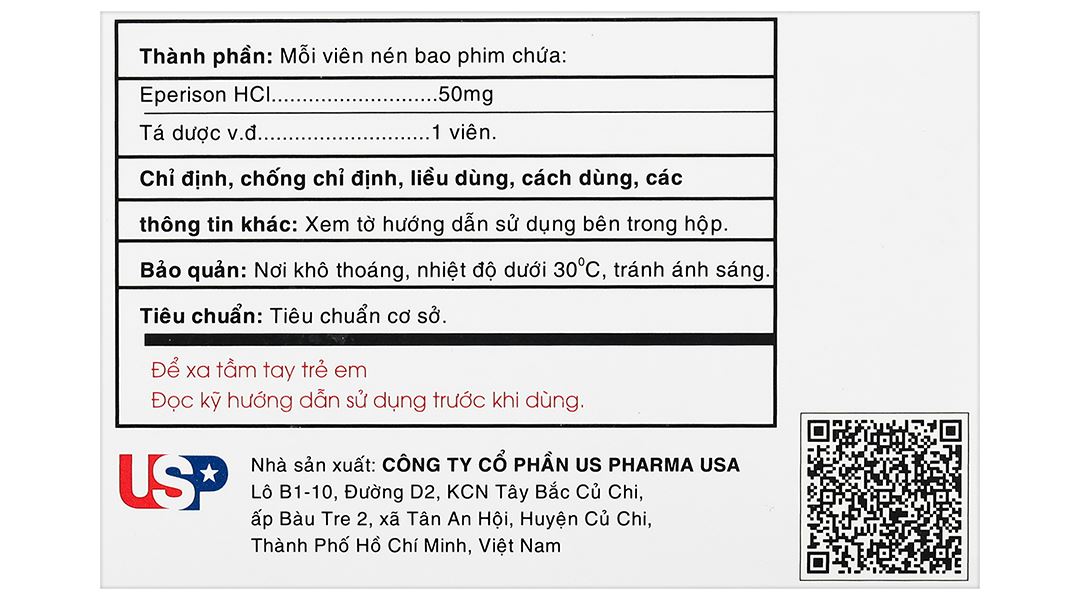 Tabrison 50mg cải thiện chứng tăng trương lực cơ, hội chứng đốt sống cổ