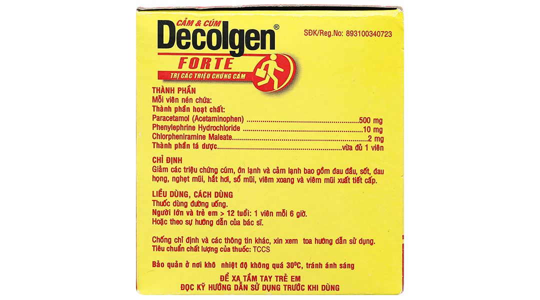 Decolgen Forte trị các triệu chứng cảm thông thường, viêm mũi dị ứng