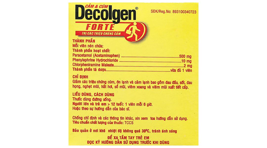 Decolgen Forte trị các triệu chứng cảm thông thường, viêm mũi dị ứng