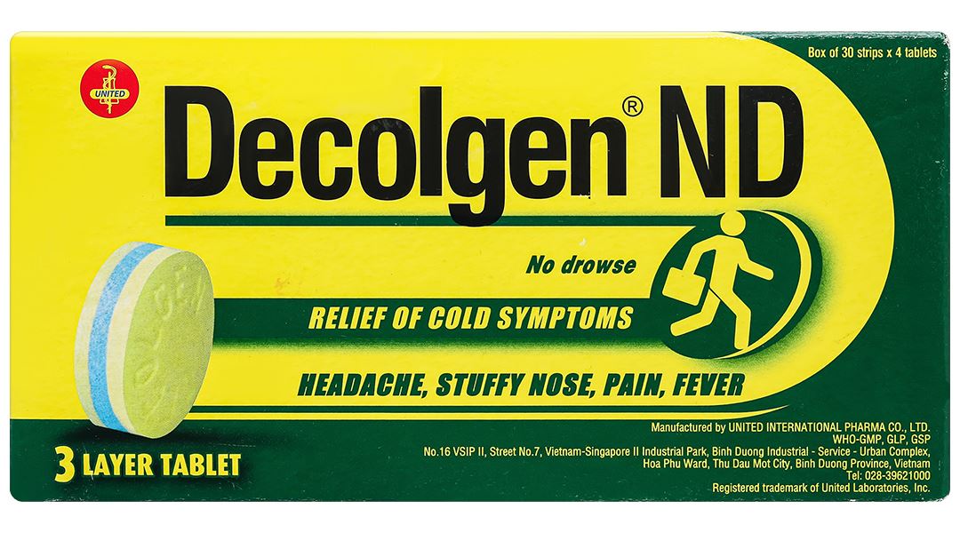 Decolgen ND trị triệu chứng cảm thông thường, viêm mũi dị ứng