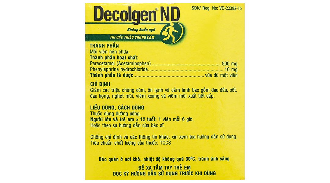Decolgen ND trị triệu chứng cảm thông thường, viêm mũi dị ứng