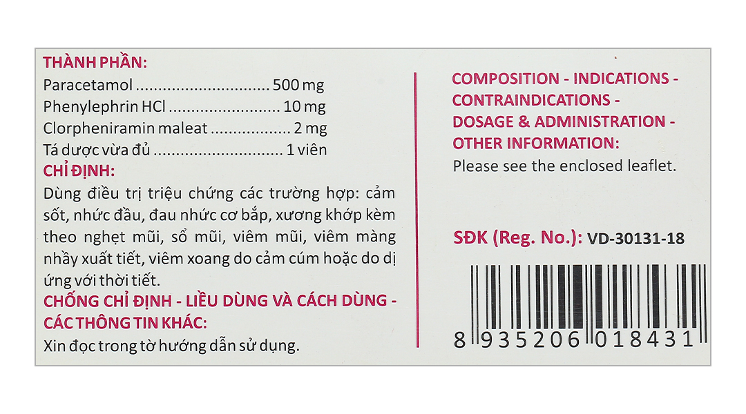 Hapacol Flu điều trị cảm sốt, nhức đầu kèm nghẹt mũi, sổ mũi, viêm mũi