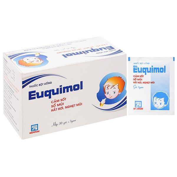 Thuốc bột Euquimol trị cảm sốt, sổ mũi do dị ứng thời tiết