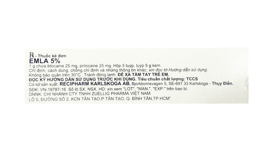 Kem bôi Emla 5% gây tê bề mặt da