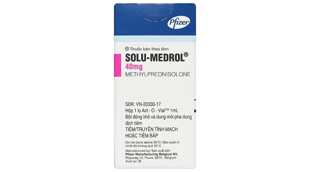 Bột pha tiêm Solu - Medrol 40mg thuốc kháng viêm