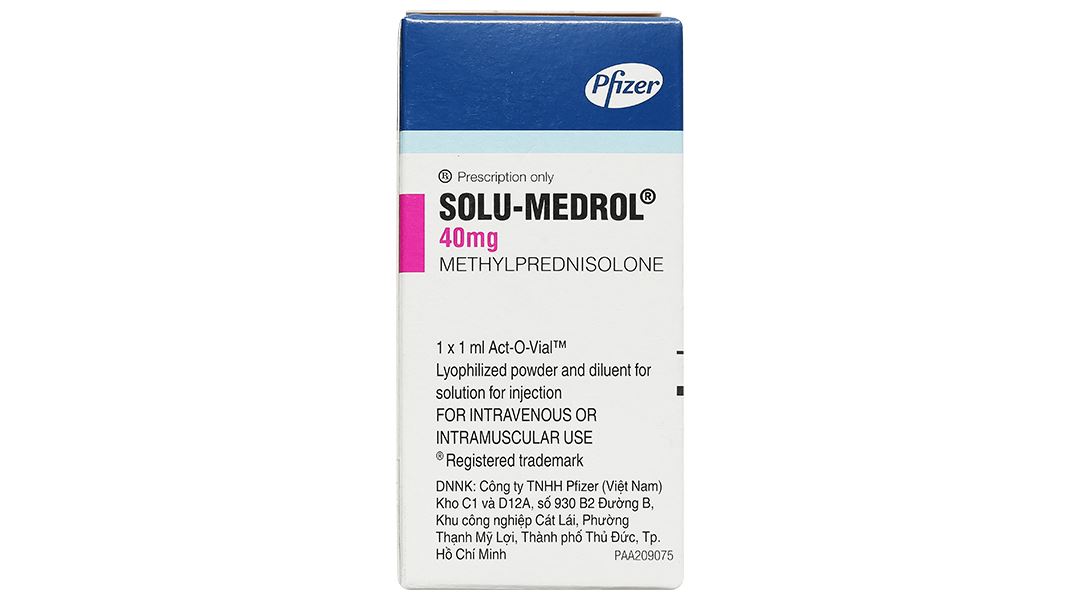 Bột pha tiêm Solu - Medrol 40mg thuốc kháng viêm