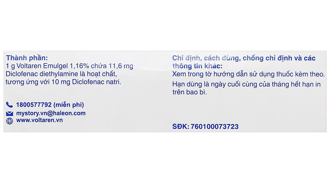 Gel bôi Voltaren Emulgel 1% giảm đau, kháng viêm xương khớp