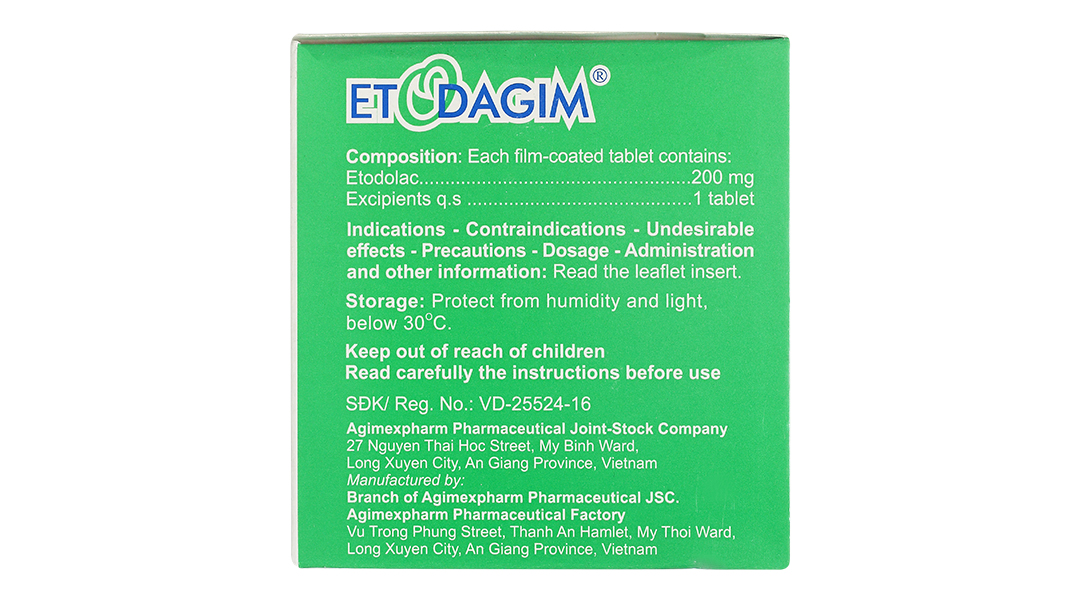 Etodagim 200mg giảm đau, kháng viêm xương khớp