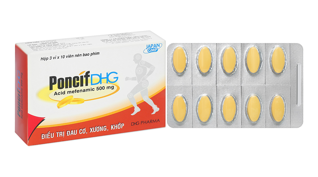 PoncifDHG 500mg giảm đau trong đau cơ, đau do chấn thương