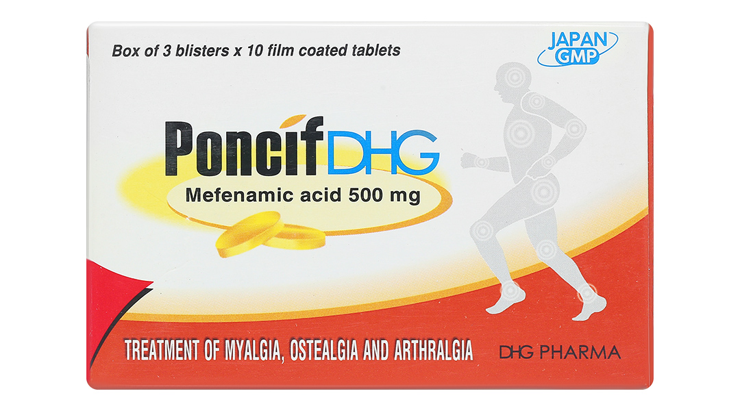 PoncifDHG 500mg giảm đau trong đau cơ, đau do chấn thương