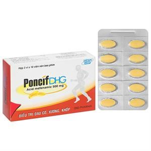 PoncifDHG 500mg giảm đau trong đau cơ, đau do chấn thương