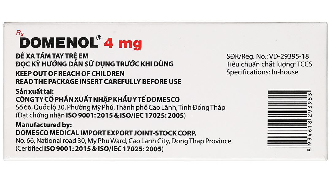 Domenol 4mg kháng viêm, điều trị viêm khớp dạng thấp, lupus ban đỏ