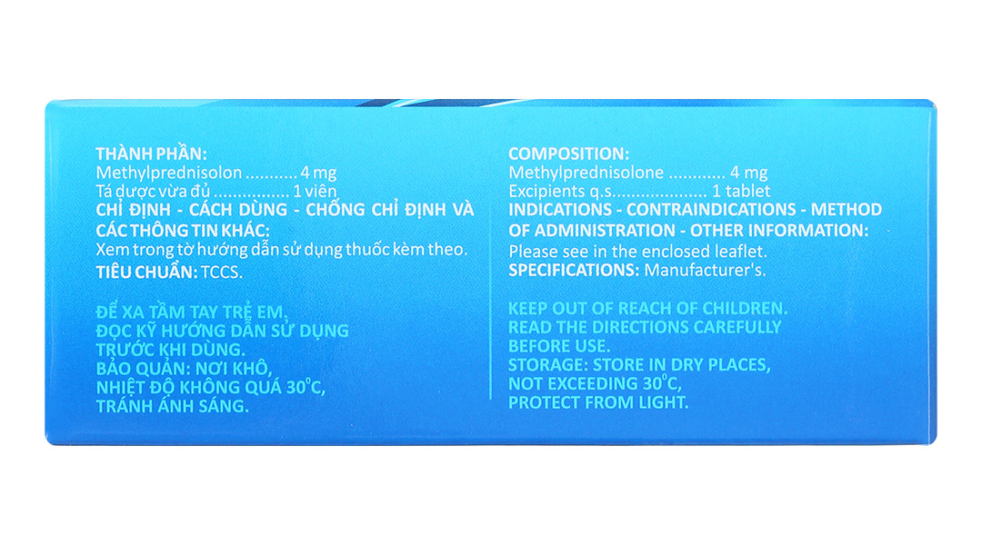 Medlon 4 chống viêm và giảm miễn dịch