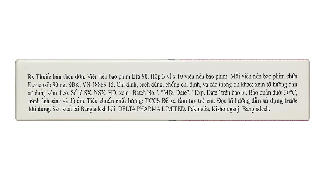 Eto 90 trị các triệu chứng viêm xương khớp cấp và mãn tính