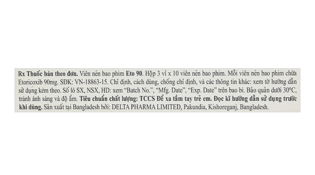 Eto 90 trị các triệu chứng viêm xương khớp cấp và mãn tính