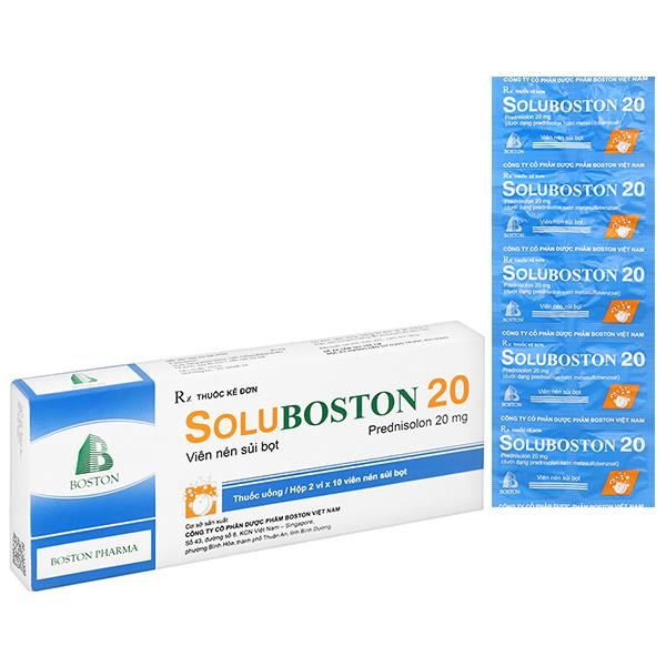 Viên sủi SoluBoston 20 trị hoặc giảm các triệu chứng viêm