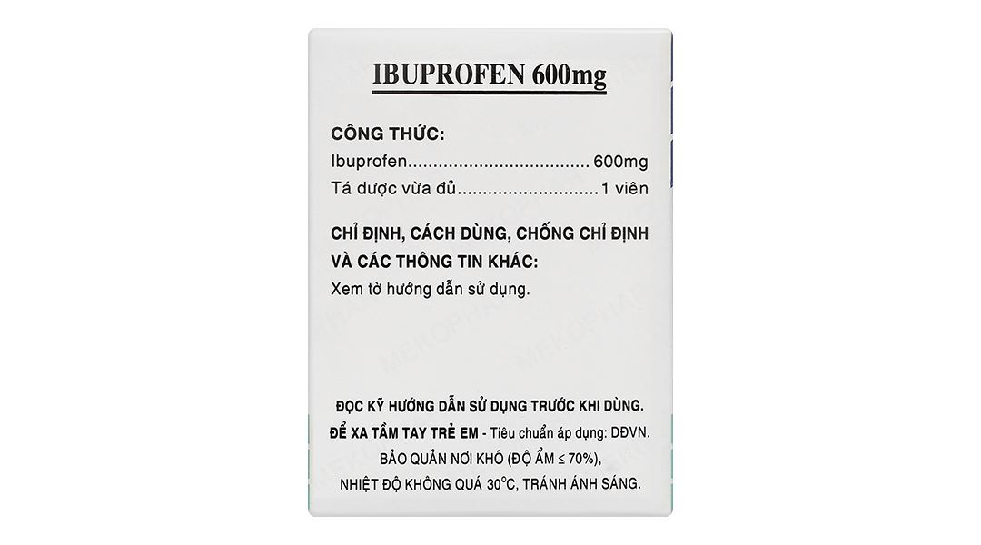 Ibuprofen Mekophar 600mg giảm đau, kháng viêm